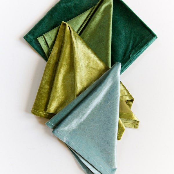 Green Velvet Napkins Wedding Velvet Napkins Bulk, Soft Velvet Napkins, Velvet napkins available at RENTAL of 0.90p each, please message us