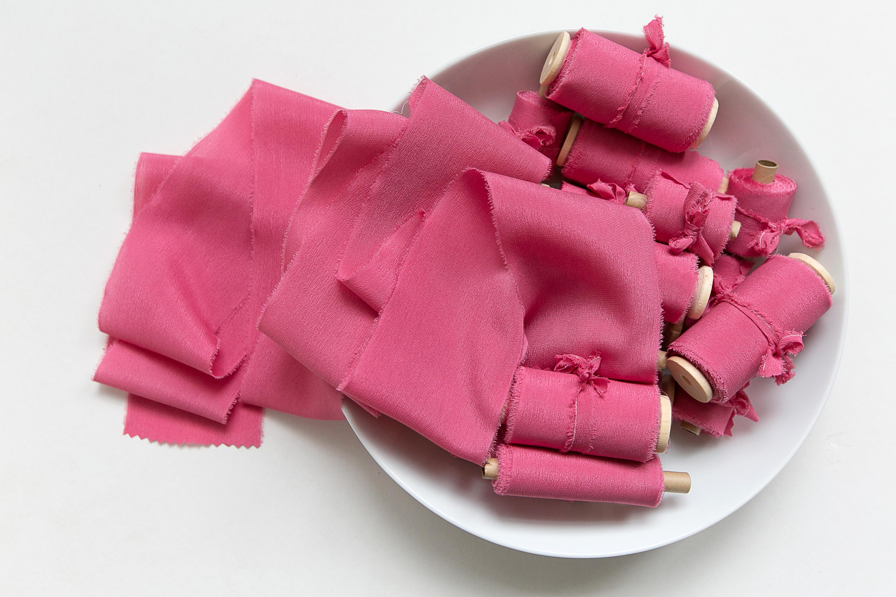 Ruban de soie, Ruban de soie teint à la main, Rubans de soie, Rubans de soie teints à la main, Ruban de soie 100 % pure, Ruban de bouquet de mariée