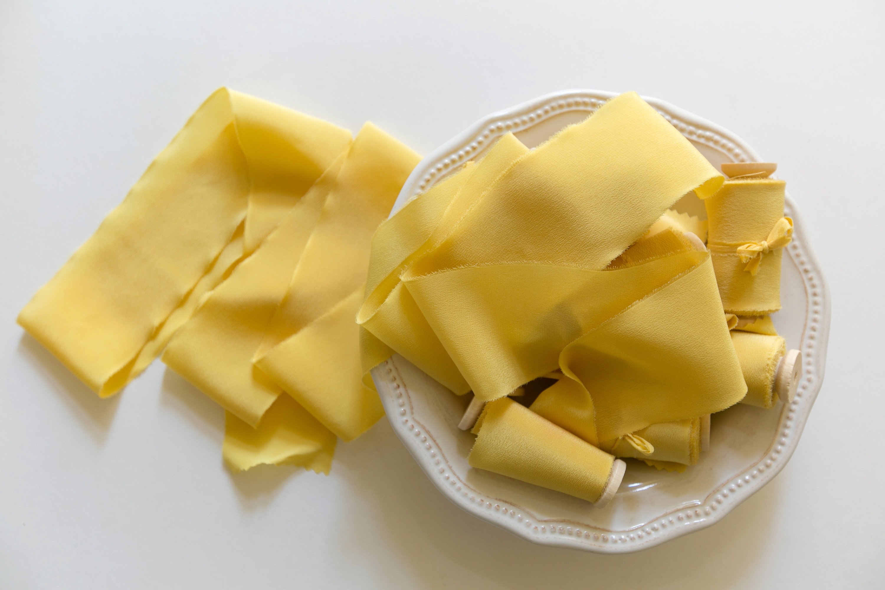 Ruban de soie, Ruban de soie teint à la main, Rubans de soie, Rubans de soie teints à la main, Ruban de soie 100 % pure