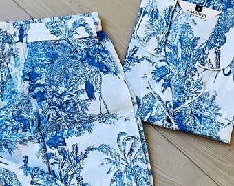 Floral Shorts Pj Set, Handblock Print Pajama, Bridesmaid Gift, Comfortable Night Wear, Sleepwear Dress, Summer Night Dress, Gift For Her