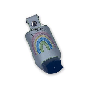 ITH Rainbow Inhaler Case, 5 x 7 Hoop, In The Hoop Embroidery File, Digital Download, Medical Holder, Inhaler Case Keyring