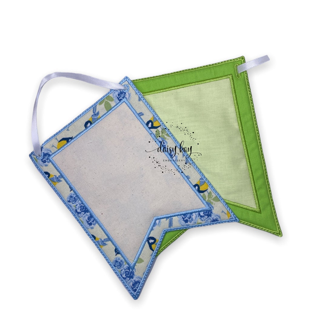 ITH Blank Applique Bunting Satin Edge, Banner, Pennant, Flag, Machine