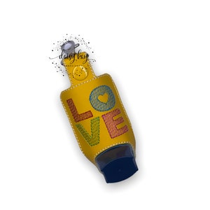 ITH Inhaler Case, LOVE Wording, 5 x 7 Hoop, In The Hoop Embroidery File, Digital Download, Medical Holder, Inhaler Case Keyring