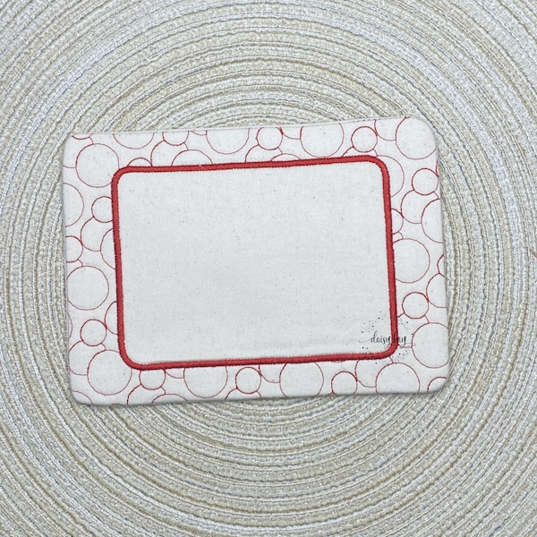 ITH Mug Rug Blank Circles Machine Embroidery, 5 x 7 Hoop, Quilting, In The Hoop Rug Coaster, Wine Glass Rug