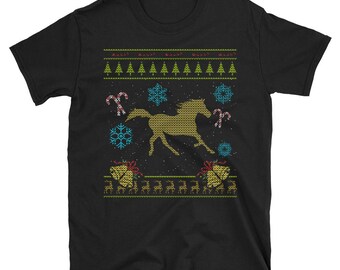 Horse Lover Equestrian Xmas Christmas Ugly Holiday Sweater Shirt Gift