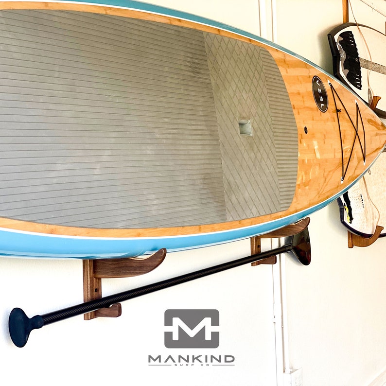 SUP Stand Up Paddle Board Laid Back Wall Rack Walnut Etsy