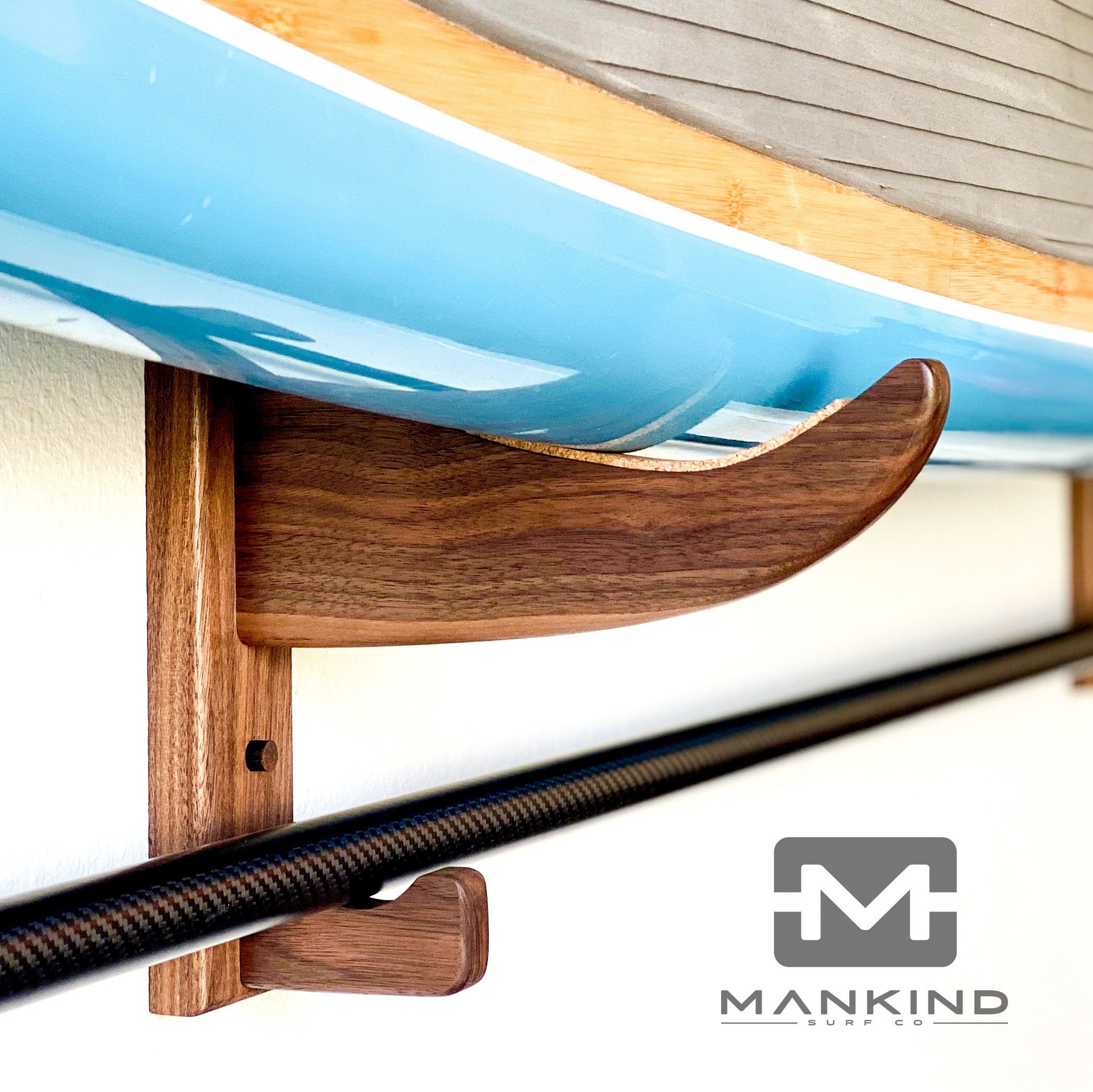 SUP Stand Up Paddle Board Laid Back Wall Rack Walnut Etsy