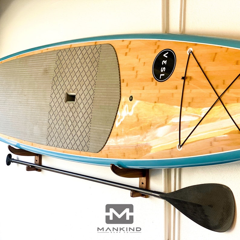 SUP Stand Up Paddle Board Laid Back Wall Rack Walnut Etsy
