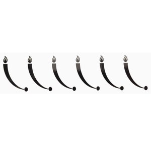 6x Gas Hob Stove Cooker Flame symbols decals indicators Knob stickers (Black on Clear)