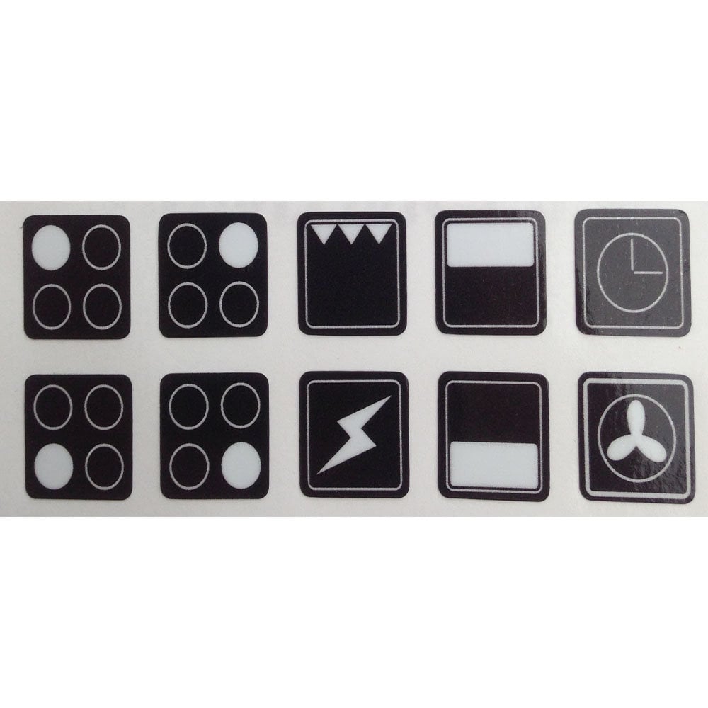 Cooker Oven Stove Range 4 Hob Stickers Symbols Replacement Etsy