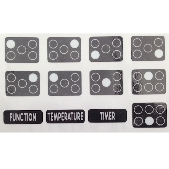 Cooker Oven Stove Range Hob Stickers Symbols Replacement Labels Knob