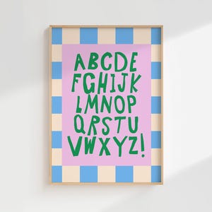 Playful Alphabet Art Print, Quirky ABC Poster for Kids Room