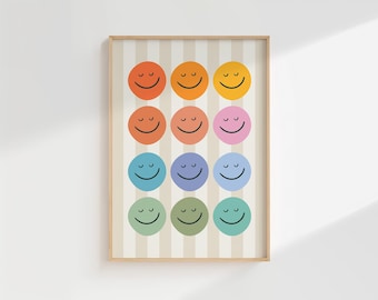 Smiley Face Kids Print: Cheerful Wall Decor for Playroom and Nursery