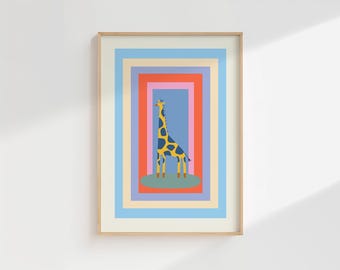 Colorful Giraffe Print: Playful Nursery Wall Art