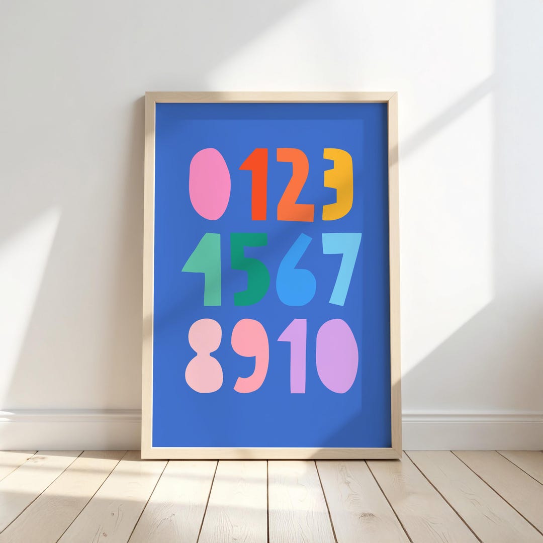 Fun Number Prints Vibrant Number Print – Fun Educational Wall Art - Etsy