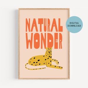 Leopard Digital Print, Kids Wall Art, Colorful Animal Printable, Jungle Nursery Decor, Cheetah Playroom Poster, Fun Vibrant Bedroom Decor