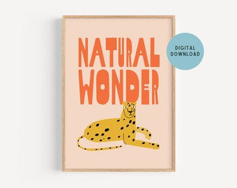 Leopard Kids Wall Art, Colorful Animal Nursery Decor (Digital Download)