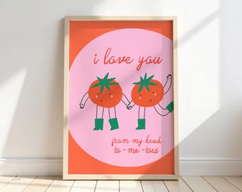 Colorful Tomato Print, Vibrant Wall Art for Whimsical Kids Rooms
