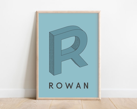 Custom Kids Poster, Personalized Name Print, Colorful Nursery Decor, Monogram Baby Gift, Colorful Playroom Art