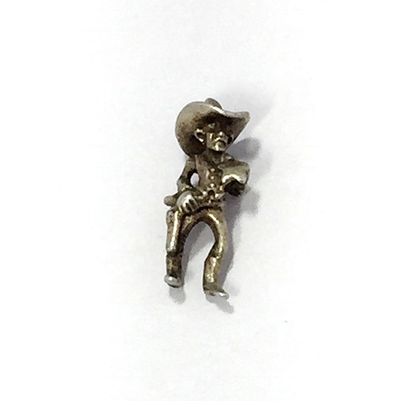Vintage Sterling Silver 925 Texas Ranger Sheriff Cowboy Wild West Bracelet Charm