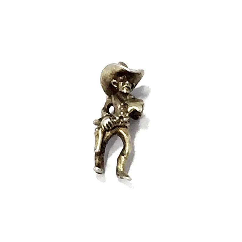 Vintage Sterling Silver 925 Texas Ranger Sheriff Cowboy Wild West Bracelet Charm