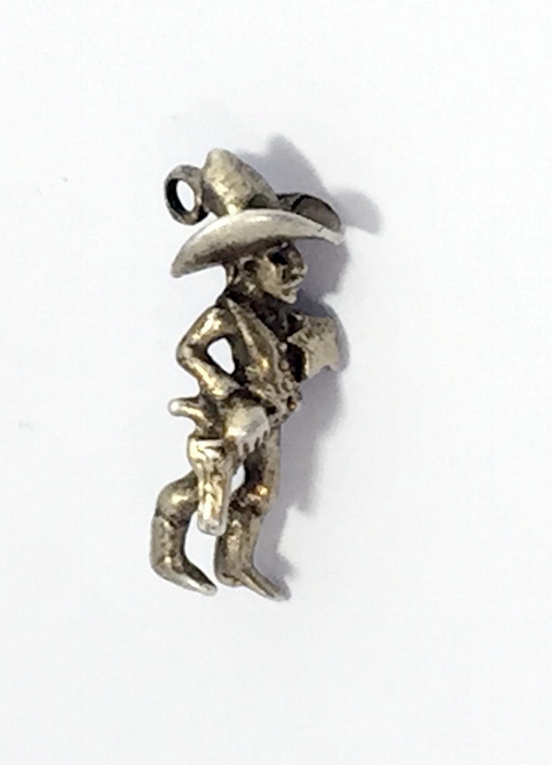 Vintage Sterling Silver 925 Texas Ranger Sheriff Cowboy Wild West Bracelet Charm