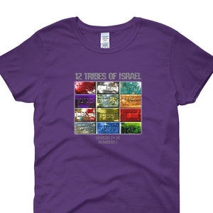 12 Stammen, Israëlitisch T-Shirt, Vrouwen, Hebreeuws Israëliet, Leeuw Juda, Israëlieten, 12 Stammen Israël, Elohim, Yahshua, Thora, Ware Joden, Gift