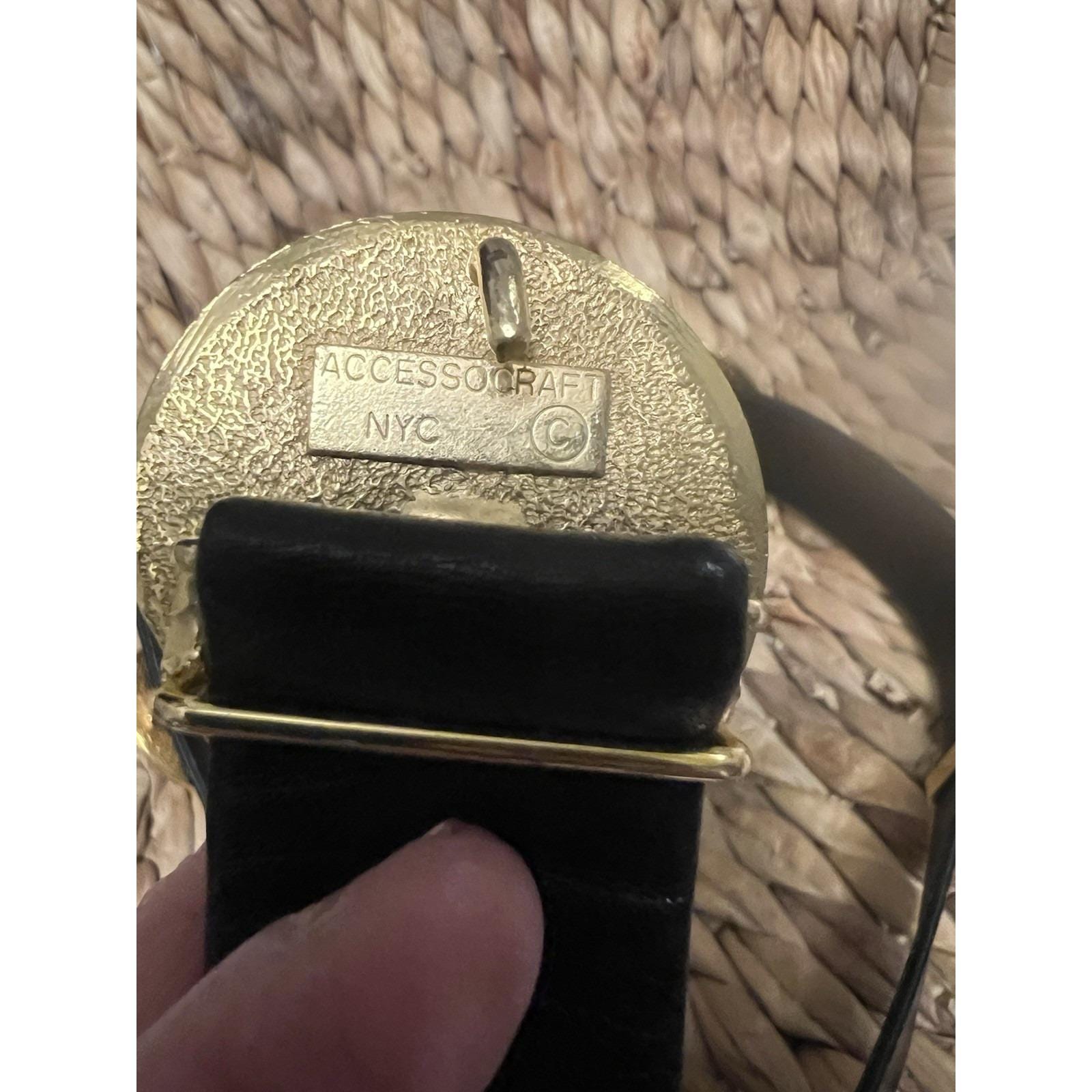 Vintage Accessocraft Nyc Gold Medallion Belt 70