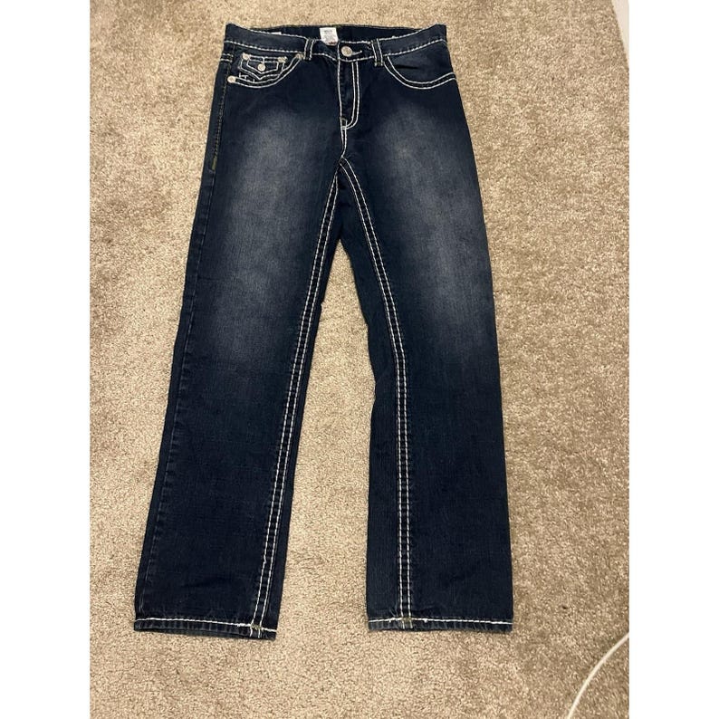 True Religion Ricky Super T-36 Thick Stitches Jeans Made In USA RARE Vintage image 11