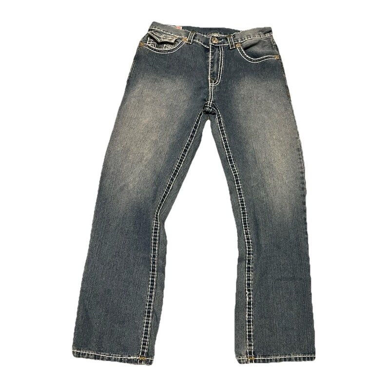 True Religion Ricky Super T 36 Jeans Thick Stitches Made In USA RARE Vintage image 2