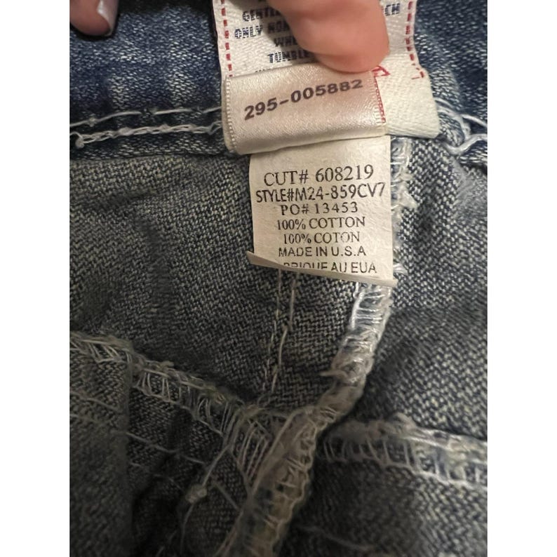 True Religion Ricky Super T 36 Jeans Thick Stitches Made In USA RARE Vintage image 5