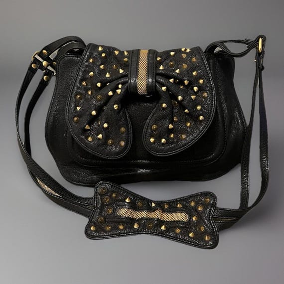 3.1 Phillip Lim Edie Black Bow-Embellished Leather Bag Shoulder/ Crossbody Y2K