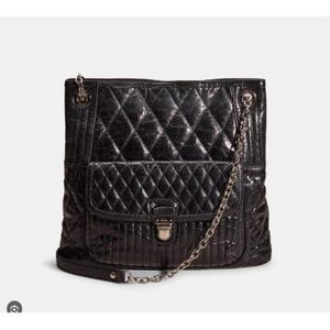 Coach Poppy Tote - y2k COACH POPPY tote bag black leather