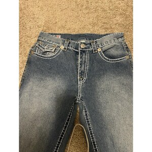 True Religion Ricky Super T 36 Jeans Thick Stitches Made In USA RARE Vintage image 11