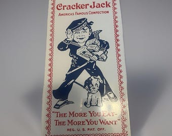 Vintage Cracker Jack Advertising Porcelain metal sign 12"x 6" Ande Rooney