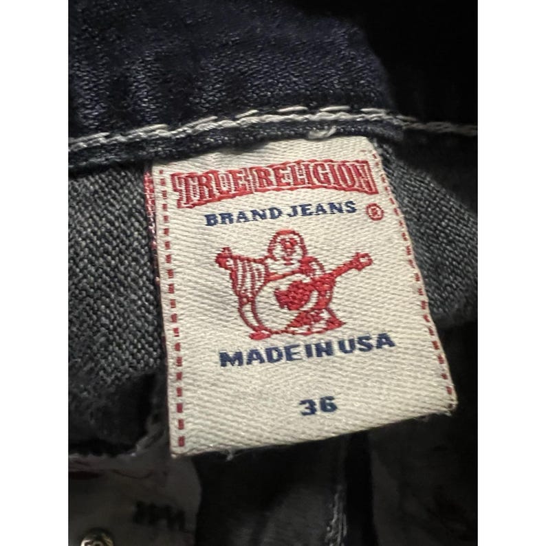 True Religion Ricky Super T-36 Thick Stitches Jeans Made In USA RARE Vintage image 5