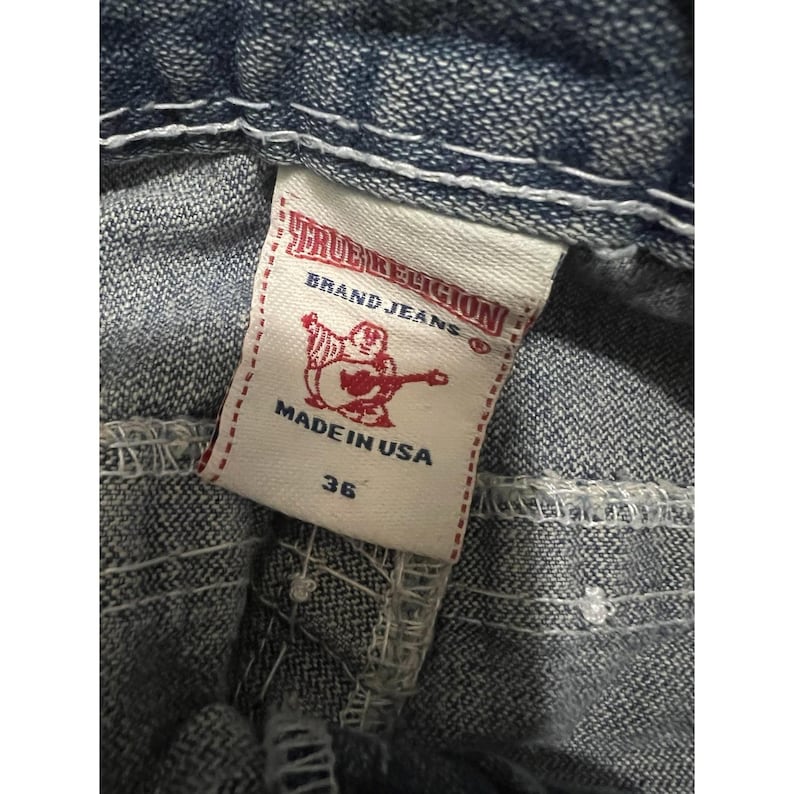 True Religion Ricky Super T 36 Jeans Thick Stitches Made In USA RARE Vintage image 10