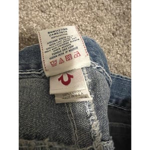 True Religion Ricky Super T 36 Jeans Thick Stitches Made In USA RARE Vintage image 4