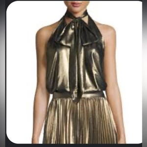 jewelry with golden dress HAUTE HIPPIE Size L Forest Green & Gold Silk Beaded Sleeveless Dress – Sui  Generis Designer Consignment