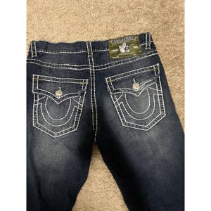 True Religion Ricky Super T-36 Thick Stitches Jeans Made In USA RARE Vintage image 2