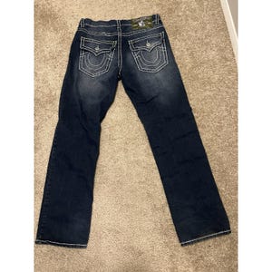 True Religion Ricky Super T-36 Thick Stitches Jeans Made In USA RARE Vintage image 10