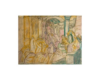 Fontana Di Trevi Gemälde, 2000er Jahre Kunst Gemälde Kunstwerk Pastell Abstrakt Italienisch