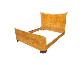 1940er Jahre Guglielmo Altholz Für Valzania Art Deco King Bed 160 cm Matratze Wurzelholz Schlafzimmer