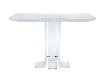 1970s Lucite Console Table Hollywood Regency Perspex Acrylic Hallway