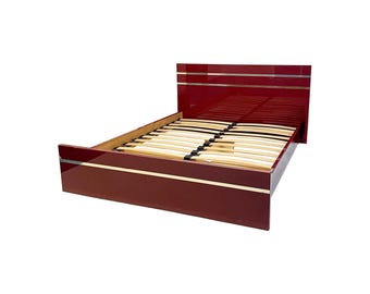 Eric Maville Burgundy Double Bed Only 1970s Hollywood Regency Retro