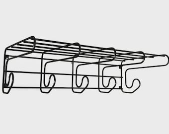 Ikea Vintage Pop Frän Black Metal Coat Hanger With Shelf 1980s