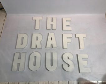 The Draft House Letters Signage Light Up Pub Vintage Craft Bedroom Child Metal