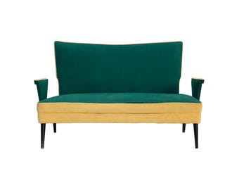 Designer 50-talsmodern italiensk loveseat-soffa från 1960-talet