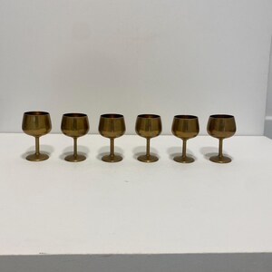 6 Messing Wein Tisch Becher Dekorative Hollywood Regency Vintage 1960er Jahre Kerze