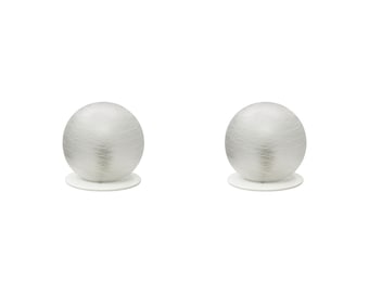 Pair Of White Murano Sphere Lamps 1970s Glass Lights Italian Orb Vintage